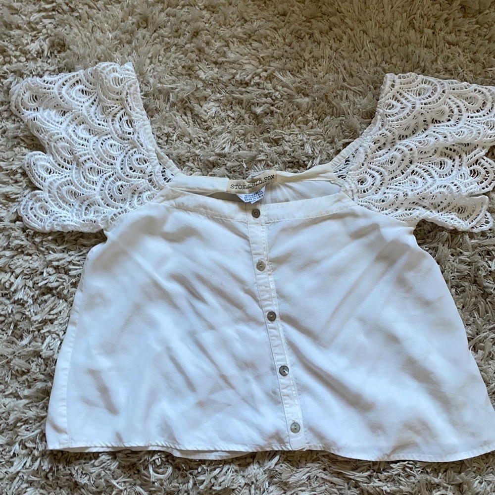 Stone Cold Fox Laced Sleeve Blouse